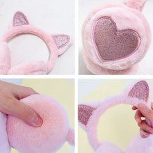Load image into Gallery viewer, Cute Glitter Cat Ear Earmuff Soft Plush Warmer Winter Warm for Women Men Fashion Solid Earflap Outdoor Cold Protection Ear Cover
