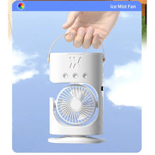 Load image into Gallery viewer, Portable Desktop Humidifier Air Conditioner Fan Household Small Air Cooler Fan Sprays Fan For Office 7 Color Lighting
