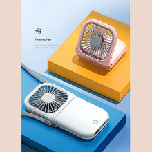 Load image into Gallery viewer, Mini Cooling Fan Foldable Neck Hanging Fan USB Adjustable Rechargeable Air Cooler Phone Holder 3 Gears Summer Cooling Fan Summer
