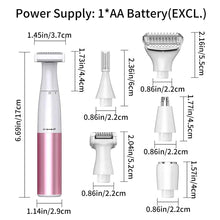 Load image into Gallery viewer, 6in1 ladies Intimate Area Precision Shaver Bikini Line Sensitive Shaving Balls Eggs Pubic Hair Shaver Face Nose Beard Trimmer
