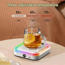 Load image into Gallery viewer, Coffee Mug Warmer DC5V USB Cup Warmer 3 Gear Temperature Heating Coasters Plate Pad for Tea Water Milk with Colorful Night Light
