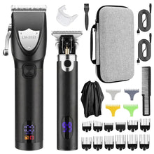 Load image into Gallery viewer, Cordless Professional Trimmer All Metal Body Low Noise Electric Hair Clipper 2 in 1 Set with Travel Bag for Men
