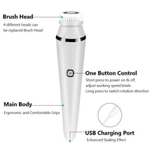 Load image into Gallery viewer, Electric 4 in1 Face Cleansing Brush Sonic Blackhead Exfoliating Face Cleaner Skin Tightening Massager Home Skin Care
