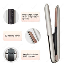 Load image into Gallery viewer, Cordless Hair Straightener Mini Portable Wireless Curler USB Rechargeable for Travel Ceramic Fast Heating Plate Flat Iron Stylin
