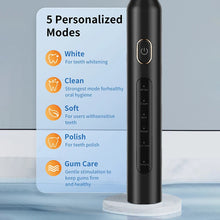 Load image into Gallery viewer, Electric Sonic Toothbrush Rechargeable Electronic Tooth Brushes 5 Brushing Modes IPX7 Waterproof With Replacement Heads
