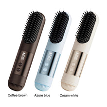 Load image into Gallery viewer, Cordless Hair Straightener Brush for Travel USB Rechargeable Portable Straightening Comb with 3 Temperature Settings
