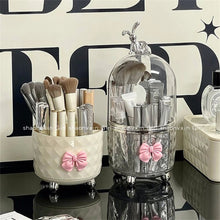 Load image into Gallery viewer, Desktop Makeup Brush Organizer Bathroom Eyebrow Pencil Storage Boxes 360° Rotating Pen Holder Dustproof Dresser Cosmetics Shelf
