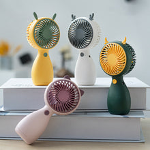 Load image into Gallery viewer, Portable Mini Fan USB Charging Handheld Cartoon Fan For Outdoor Creative Cute Mute Lanyard Desktop Small Cooling Conditioner Fan
