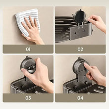 Load image into Gallery viewer, Perforation-Free Bathroom Storage Tripod Wall-Mounted Adjustable Storage Shelf Bathroom Suction Cup Corner Rust-Proof Drain Rack
