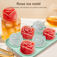 Load image into Gallery viewer, Food-grade Ice Mold Food-grade Silicond Rose Ice Tray 6 Compartment Ice Ball Mold for Drinks Chocolate Candy Whisky for Milk
