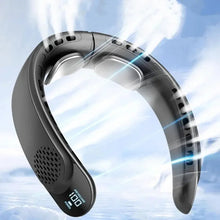 Load image into Gallery viewer, Quad-Core USB Neck Fan Turbine Vaneless Design Easy Control 4000mAh Digital Display for Outdoor Portable Fan Summer Gift
