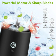 Load image into Gallery viewer, 4000mAh Portable Juicer Cup 600ML 10-Leaf Blade Powerful Motor Mini Blender for Shakes Smoothis Blender Mixer Cup Outdoor
