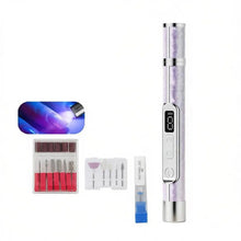 Load image into Gallery viewer, Gifts Rechargeable Manicure and Pedicure Machine Portable 2-in-1 Nail Polisher with Lamp LCD Display Nail Drill
