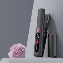 Load image into Gallery viewer, 2 In 1 Hair Straightener And Curler Wireless Charging Ionic Frizz Control LCD Digital Display Lightweight Portable ABS
