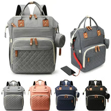 Load image into Gallery viewer, USB Mummy Bag Diaper Bag Baby Care Large Capacity Mom Backpack Mummy Maternity Wet Bag Waterproof Baby Pregnant Bag Nappy Bag
