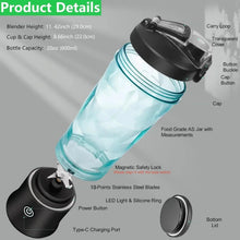 Load image into Gallery viewer, 4000mAh Portable Juicer Cup 600ML 10-Leaf Blade Powerful Motor Mini Blender for Shakes Smoothis Blender Mixer Cup Outdoor
