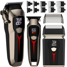 Load image into Gallery viewer, Men's Electric Hair Clipper Double Net Reciprocating Shaver 3Pcs Mother Kid Haircut Set Hair Clipper Oil Head Carving Shaving
