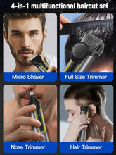 Load image into Gallery viewer, 4 IN 1 Hair Cutting Kits Professional Electric Trimmers Shaver Storage Package USB IPX5 Waterproof Body Grooming Clippers
