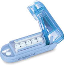 Load image into Gallery viewer, Portable Pill Cutter Box Gear Adjustable Hidden Cutter Mini Drug Box Tablet Cutter Pill Case Storage Crusher Travel Pill Box
