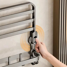 Load image into Gallery viewer, Wall-mounted Suction Cup Bathroom Towel Rack Gun Gray Aluminum Alloy Bathroom Punch-free Towel Rack Storage Rack
