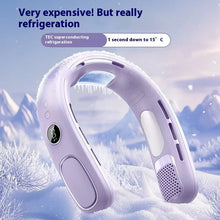 Load image into Gallery viewer, Mini Portable Battery Rechargeable Camp Hands Free Neck Fan Mini Wearable Hanging Neck Cooling Fan for Outdoor Motion Travel
