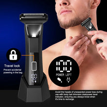 Load image into Gallery viewer, Groin Body Hair Trimmer Dual Head Skin Safe Trimmer Foil Blades Waterproof Wet Dry Groomer USB-C Rechargeable Ball Shaver
