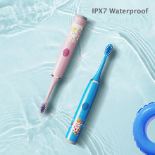 Load image into Gallery viewer, Kids Sonic Electric Toothbrush Colorful Cartoon For Kids Ultrasonic Soft Fur Automatic Waterproof With Replacement Heads
