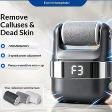 Load image into Gallery viewer, Pedicure Tools with 3 Grit Heads Portable Feet Dead Skin Remover Rechargeable Callus Remover for Feet Hard Skin Smooth Polishing
