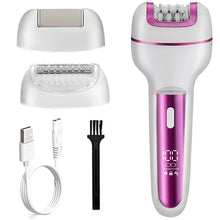 Load image into Gallery viewer, 3 in 1 Rechargeable Women Epilator for Face Body Electric Shaver Female Hair Removal Bikini Trimmer Leg Lady Shaver Callus Remover
