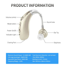 Load image into Gallery viewer, Rechargeable USB Hearing Aid Behind the Ear Sound Amplifier Elderly Noise Cancelling Deaf Care
