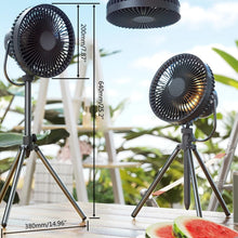 Load image into Gallery viewer, Outdoor Cooling Fan 4000mAh Rechargeable Standing Fans with Adjustable Tripod BBQ Fan 4 Speeds Cooling Fan Camping
