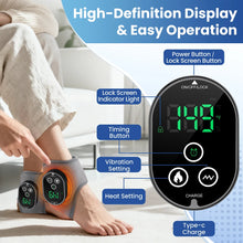 Load image into Gallery viewer, Electric Ankle Massager with Heat 3 Massage Modes 4 Heat Levels Cordless Use for Men Women Sports Recovery Outdoor Use

