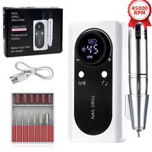 Load image into Gallery viewer, 45000RPM Nail Drill Machine Kit Rechargeable Nail Sander Machine With Pause Mode Professional Electric Nail File for Manicure
