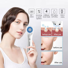 Load image into Gallery viewer, Electric Facial Cleansing Brush EMS Lifting and Introduction Massager Blackhead Removal and Pore Beauty Instrument Facial Skin Care

