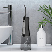 Load image into Gallery viewer, Oral Irrigator Protable Water Flosser with Storage Holder Rechargeable 5 Modes Dental Water Jet 350ML Tank IPX7 Waterproof 6 Jet
