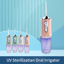Load image into Gallery viewer, Portable Oral Irrigator Rechargeable USB Water Dental Flosser UV Sterilization 3 Modes Water Jet Floss Pick 220ml 4 Nozzle
