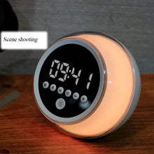 Load image into Gallery viewer, LED Ambient Bluetooth Speaker ABS Multifunctional Three Speed Bright Color Speaker Alarm Clock FM Radio Stereo
