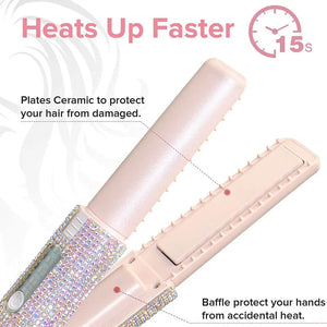 2-In-1 Electric USB Hair Straightener Multifunctional Comb Straightening Styler Hair Curler