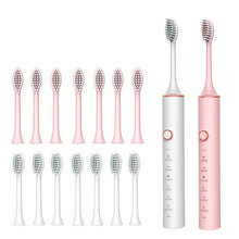 Load image into Gallery viewer, Ultrasonic Sonic Electric Toothbrush for Adults USB Rechargeable Waterproof Electric Teeth Tooth Brushes with 16 Replacement Heads
