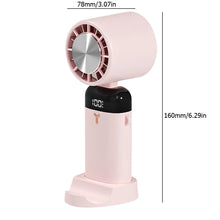 Load image into Gallery viewer, Handheld Portable Fan 3 Speed Foldable Desktop Fan USB Rechargeable 3600mAh LED Digital Display for Home Office Travel Dormitory
