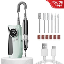 Load image into Gallery viewer, 45000RPM Nail Drill Electric Nail Sander With HD LCD Display Rechargeable Manicure Machine Electric Nail File For All Gel

