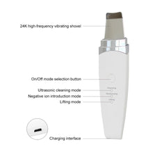 Load image into Gallery viewer, Facial Ultrasonic Skin Scrubber Spatula Blackhead Remover Deep Face Cleaning Lift Machine Peeling Shovel Pore Cleane
