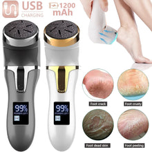 Load image into Gallery viewer, Rechargeable Electric Foot Rasp Electric Pedicure Foot Sander IPX7 Waterproof 2 Speeds to Eliminate Feet Dead Skin and Calluses
