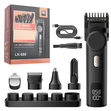 Load image into Gallery viewer, Type-C Charging Base IPX6 8500 RPM 1200mAh Men's Hair Clipper Kit, Waterproof Electric Shaver Trimmer with Nose/Body Groomer
