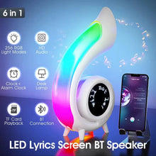 Load image into Gallery viewer, Portable Wireless Bluetooth Speaker with Lyrics Subtitles Night Light Alarm Clock Speaker Suitable Bedside Living Room Decorate
