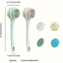 Load image into Gallery viewer, USB Waterproof Double Handle Electric Rotating Silicond Bath Brush Multi Functional Body Shower Cleaner with 4 Brush Heads
