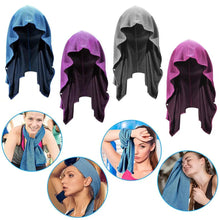 Load image into Gallery viewer, Cooling Hoodie Towel Sweat Absorption Extra Soft Sun Protection Quick Drying Sweat Towel Neck Wrap Sports Supplies
