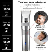 Load image into Gallery viewer, Professional Hair Trimmer Digital USB Rechargeable Hair Clipper for Men Haircut Ceramic Blade Razor Hair Cutter Barber Machine
