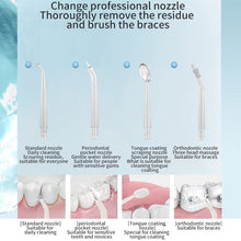 Load image into Gallery viewer, Portable Oral Irrigator Rechargeable USB Water Dental Flosser UV Sterilization 3 Modes Water Jet Floss Pick 220ml 4 Nozzle
