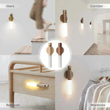 Load image into Gallery viewer, Motion Sensor Night Light 3 Colors Dimmable USB Rechargeable Portable Stairway Light Wall Lamp for Bedroom Stair Hallway Kitchen
